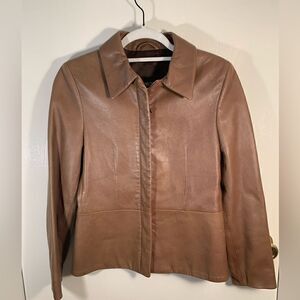 Mabrun EUC brown short leather jacket Size 42